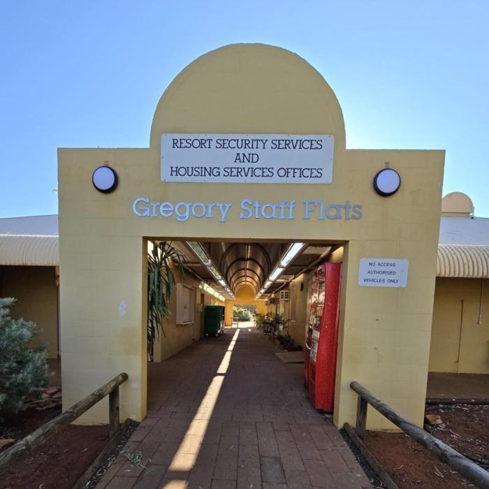 Resort security services and housing services offices front entrance